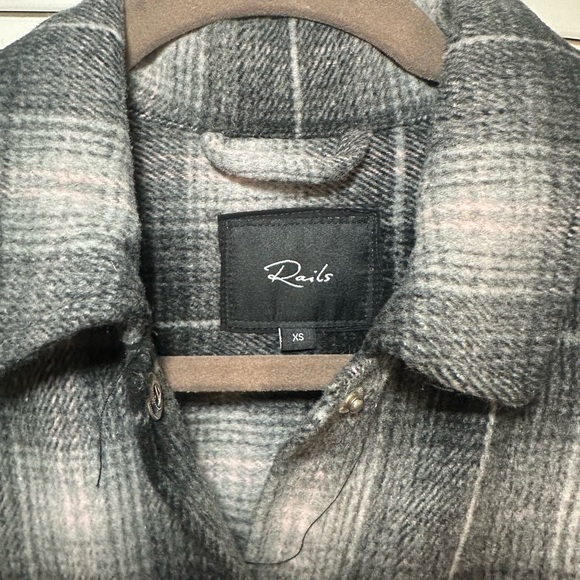 Rails Black/Light Pink Plaid Jacket/Shacket - Picture 3 of 4